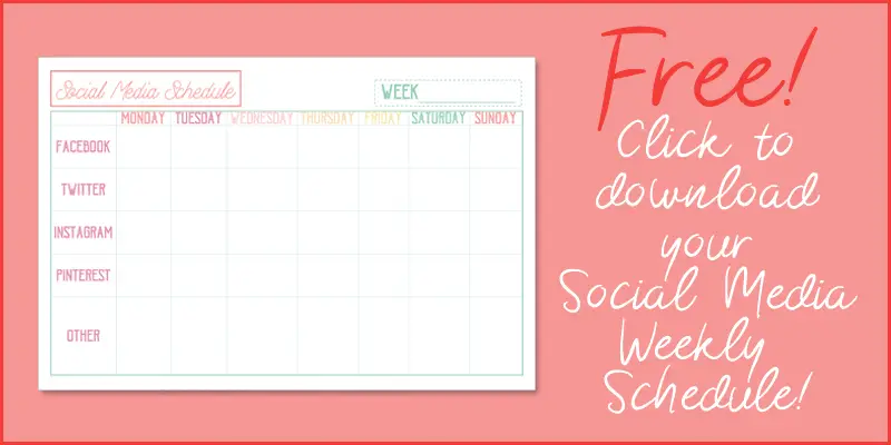 Social Media scheduling worksheet - social media calendar
