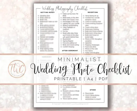 The Wedding Photo Checklist