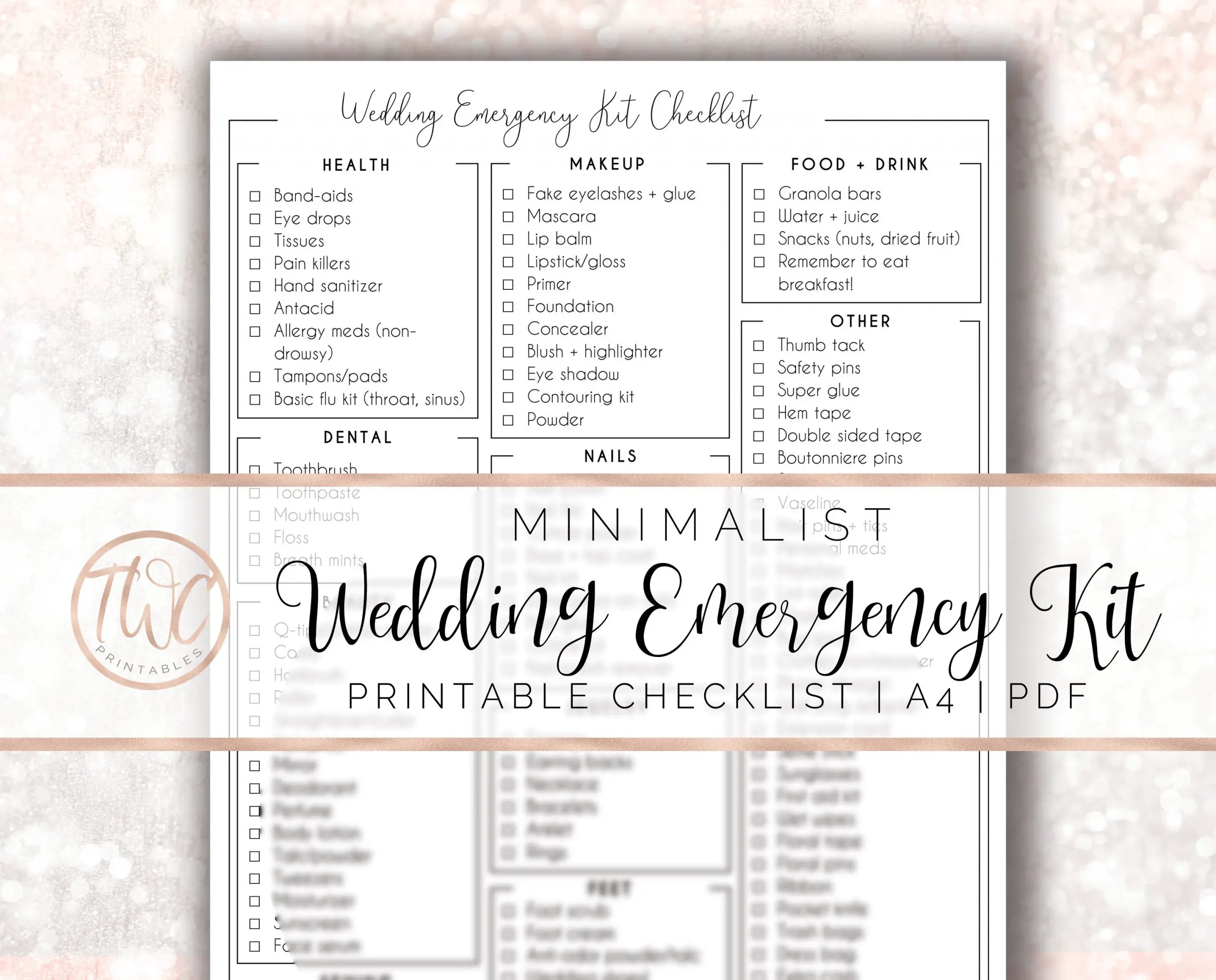 wedding day emergency kit checklist