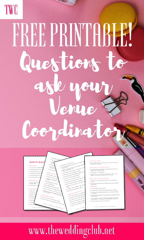 how to find the perfect wedding venue - venue coordinator versus wedding planner - free printable - questions to ask your venue coordinator
