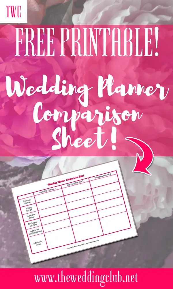 Warning! How to spot the wrong wedding planner! + free printable wedding comparison sheet