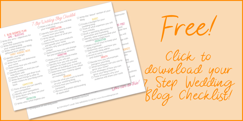 7 step wedding blog checklist - start a wedding blog, start a blog