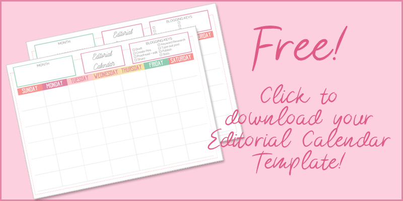 Free Editorial calendar template