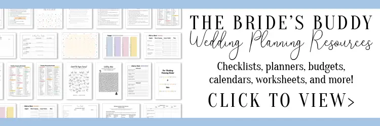 The Bride's Buddy - Wedding Planning Resources - The massive archive of wedding planning printables to plan your wedding! In this membership, you will find checklists, planners, calendars, budgets and more... From list of duties for each member of your bridal party, to a complete bridal shower planner, multiple checklists for different parts of your wedding, and complete bundles to plan your wedding music, budget, suppliers, etc.! Updated monthly with new printable resources.