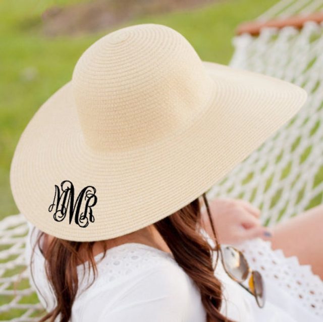 Monogrammed Floppy Hat by MandRMonograms