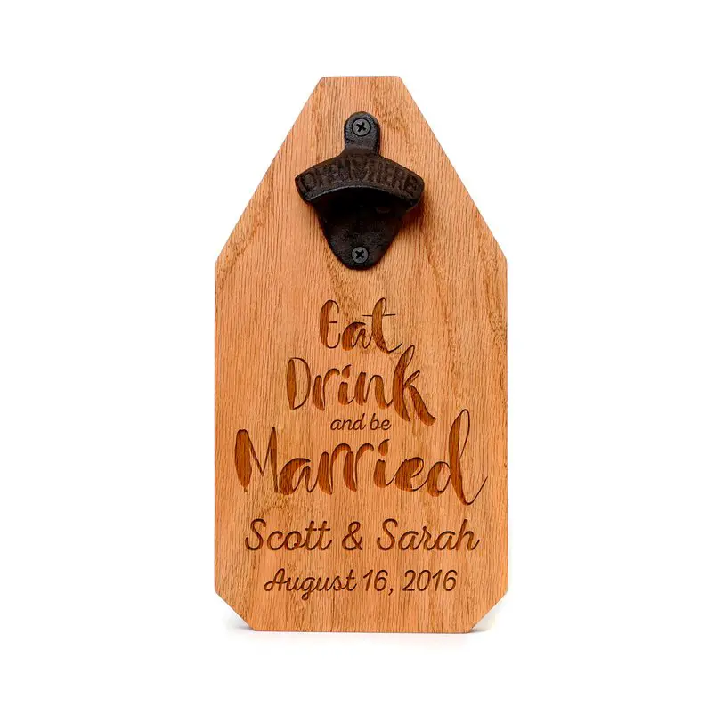 Wedding Gift Personalized Sign Wood Bottle Opener by JoyfulMoose