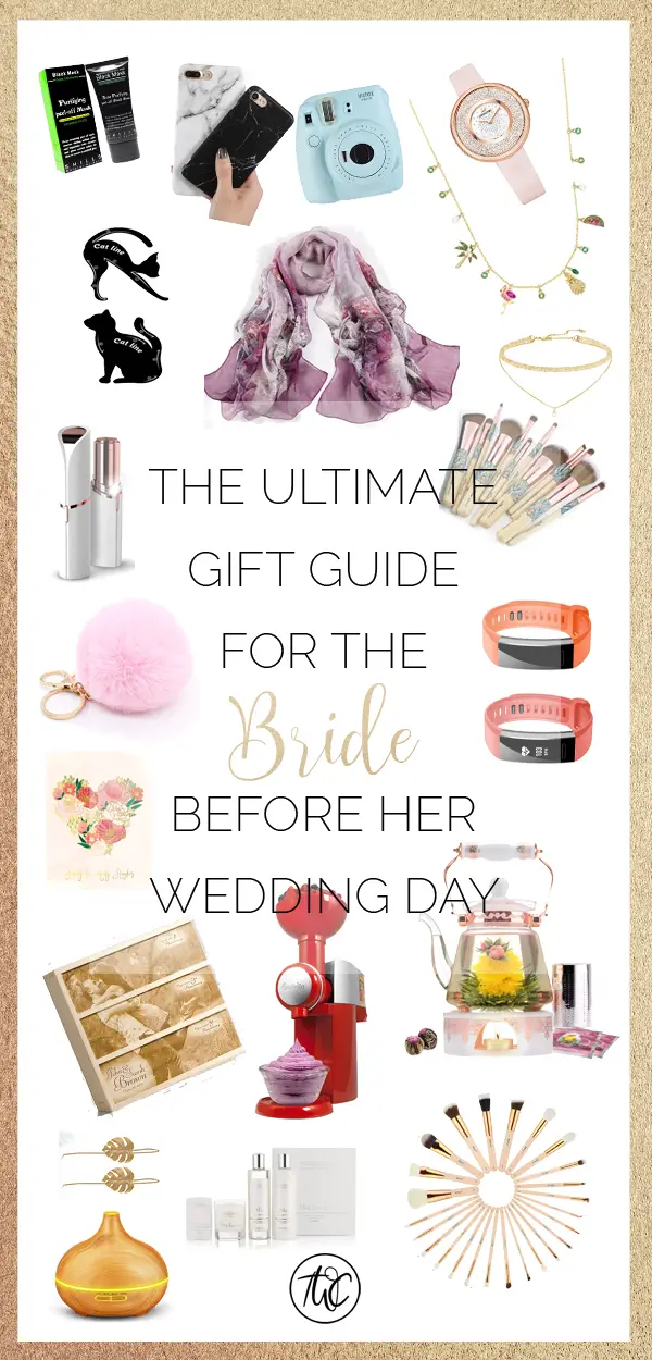 Ultimate gift guide for the bride before her wedding day - need gift ideas for the bride, bridal shower gift ideas, or just a thank you gift? View the collection now! #bride #bridegift #bridalshower #giftideas #giftforher