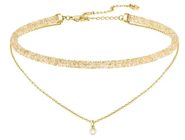 Swarovski gold double necklace #afflink