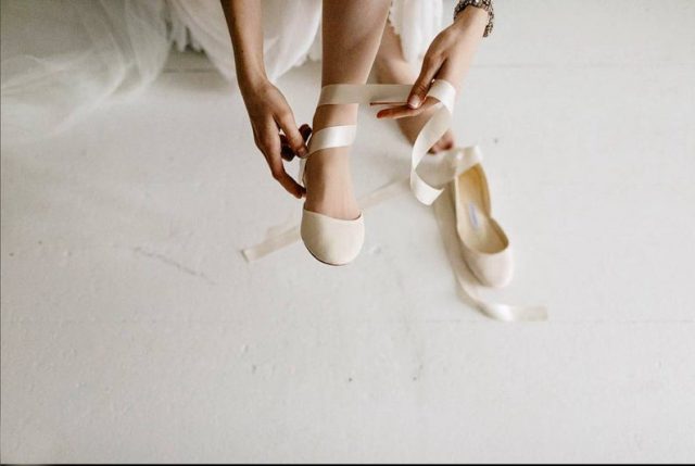 The Bridal Ballet Flats | Wedding Shoes with Satin Ribbons by thewhiteribbon