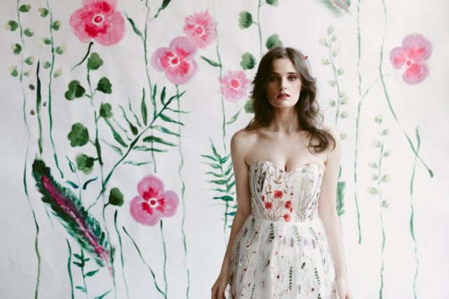 Embroidered floral wedding dress by jordanderuiter