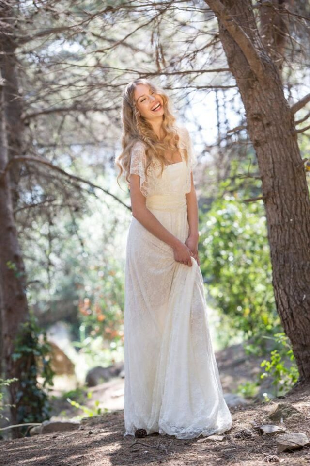 Boho wedding lace dress by mimetik