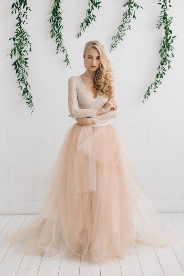 Blush Wedding Dress by JurgitaBridal