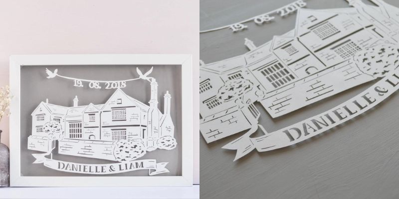 Wedding gift registry Etsy - Papercut personalized venue by ThePaperRosesCo on Etsy - The Wedding Club