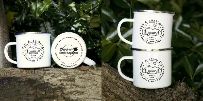 Wedding gift registry Etsy - Personalized enamel mug - GiftsInaJiffy - The Wedding Club