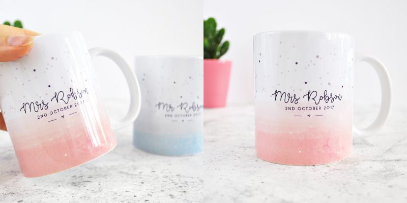 Wedding gift registry Etsy - Personalized mr and mrs mugs by BabyBluuCo on Etsy - The Wedding Club