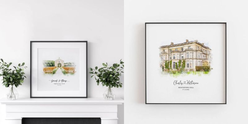 Wedding gift registry Etsy - Wedding venue print by AinneStudio on Etsy - The Wedding Club