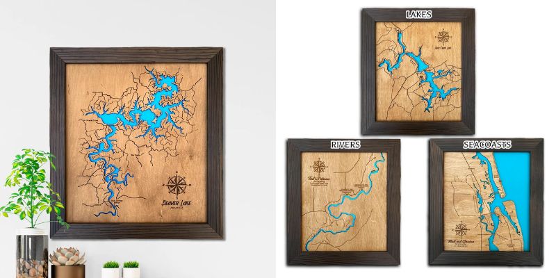 Wedding gift registry Etsy - custom lake map by Leatherport on Etsy - The Wedding Club