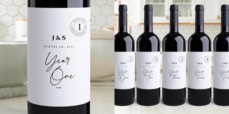 Wedding gift registry Etsy - custom wine bottle labels - RitualStationery - The Wedding Club