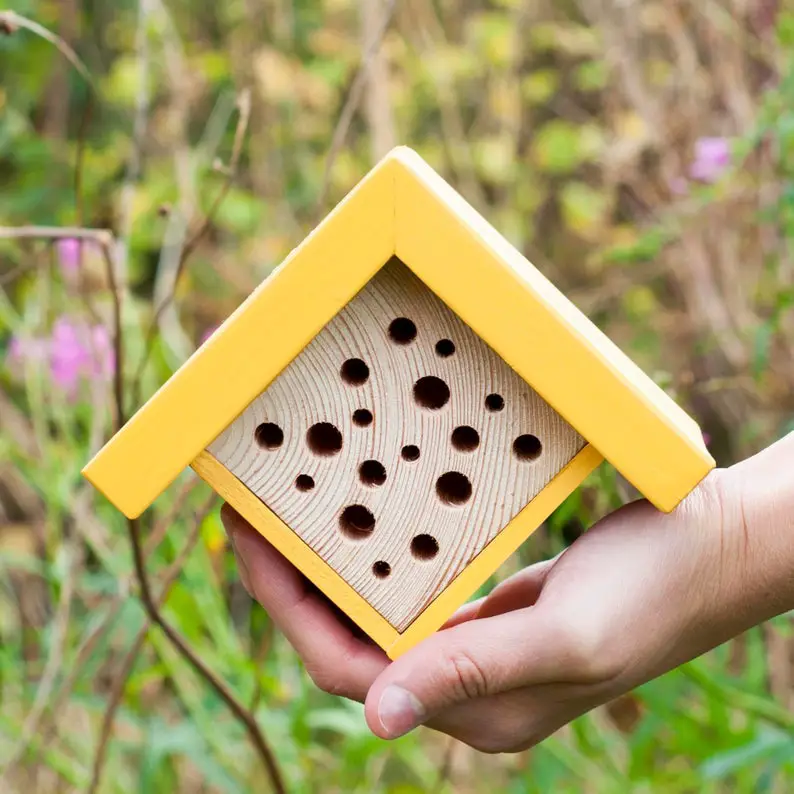 Bee Hotel | Mini Bee House | Plant Mom | Gift for Gardeners | Housewarming gift | Gardner Organic Gift | Modern Bee House | Garden Gifts