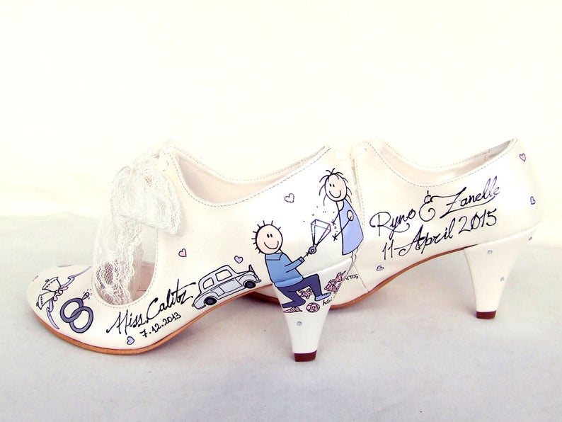 Custom Wedding Shoes for Bride, Hand painted Bridal Shoes, Unique Wedding Gift