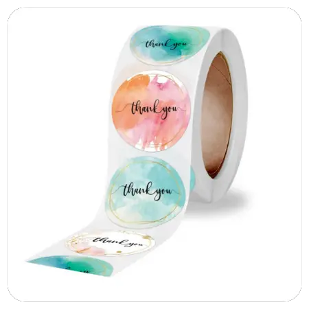 42+ Adorable wedding favors for the kitchen - 1roll Slogan Graphic Gift Sticker - thank you watercolor - The Wedding Club