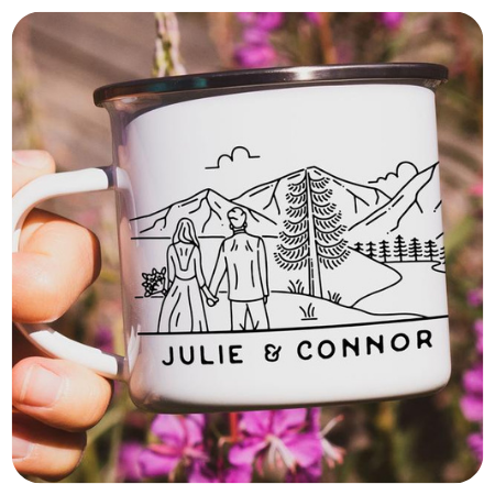 42+ Adorable wedding favors for the kitchen - Mountain Wedding Mug - The Wedding Club