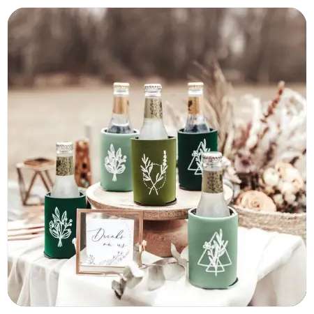 42+ Adorable wedding favors for the kitchen - Green Botanical Wedding Cozies - The Wedding Club