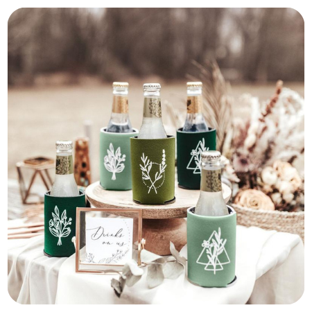 42+ Adorable wedding favors for the kitchen - Green Botanical Wedding Cozies - The Wedding Club