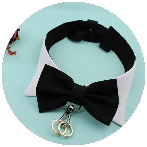 Ring Bearer Tuxedo Bow Tie Collar by DogsDownUnder | 23+ Ways to include your dog in your wedding - These dog wedding ideas are perfect for the couple who wants to include their favorite pup on their big day!