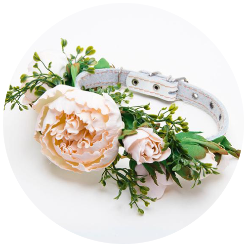 Peony Floral Collar by MarsDogShop | 23+ Ways to include your dog in your wedding - These dog wedding ideas are perfect for the couple who wants to include their favorite pup on their big day!