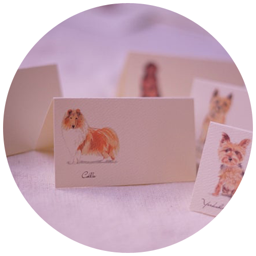 Dog table place cards by Peonyandlaces | 23+ Ways to include your dog in your wedding - These dog wedding ideas are perfect for the couple who wants to include their favorite pup on their big day!