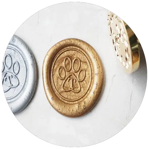 Custom Initials Dog Paw Wax Seal by LycheelifeCraft | 23+ Ways to include your dog in your wedding - These dog wedding ideas are perfect for the couple who wants to include their favorite pup on their big day!