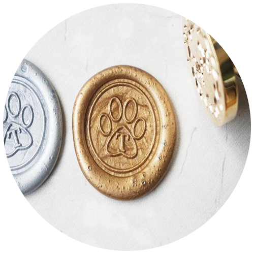 Custom Initials Dog Paw Wax Seal by LycheelifeCraft | 23+ Ways to include your dog in your wedding - These dog wedding ideas are perfect for the couple who wants to include their favorite pup on their big day!