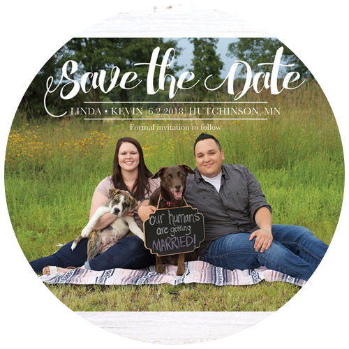 Save the date photo card by FocuspointDesigns4U | 23+ Ways to include your dog in your wedding - These dog wedding ideas are perfect for the couple who wants to include their favorite pup on their big day!