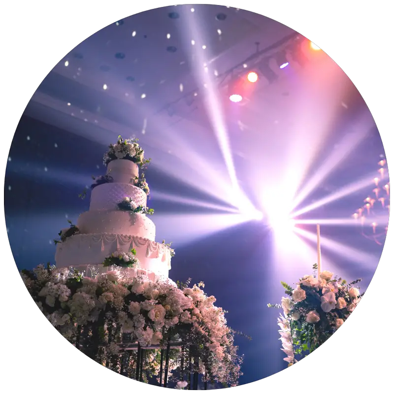 12 Tips for styling your own wedding - image 2 - Be careful when using custom lighting, such as laser lights