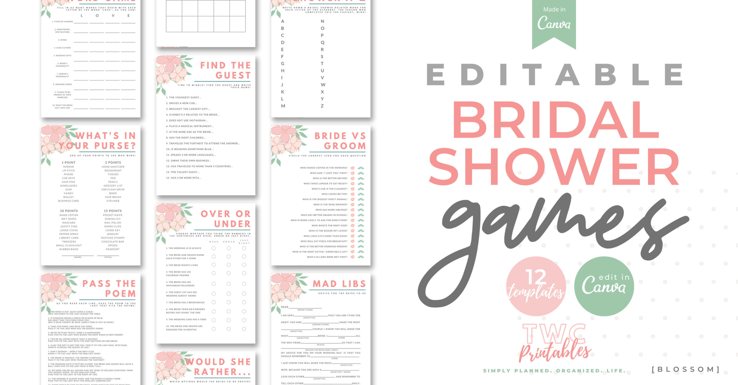 FACEBOOK IMAGE - Editable Bridal Shower Games for Canva