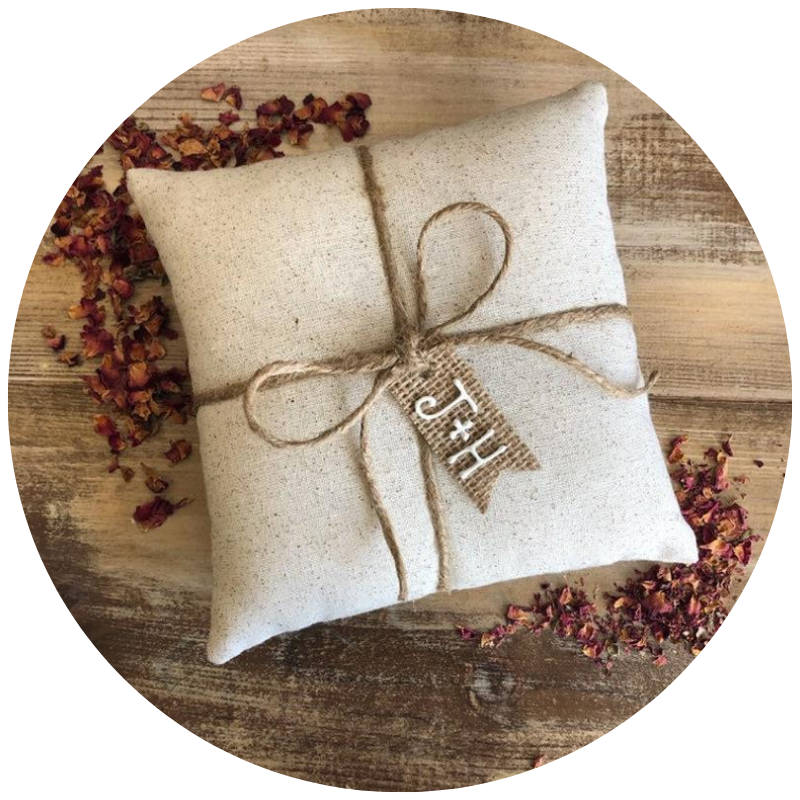 natural wedding cotton ring pillow