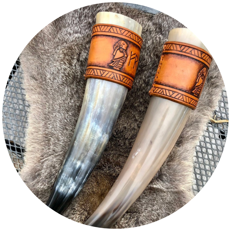 nordic wedding theme drinking horns