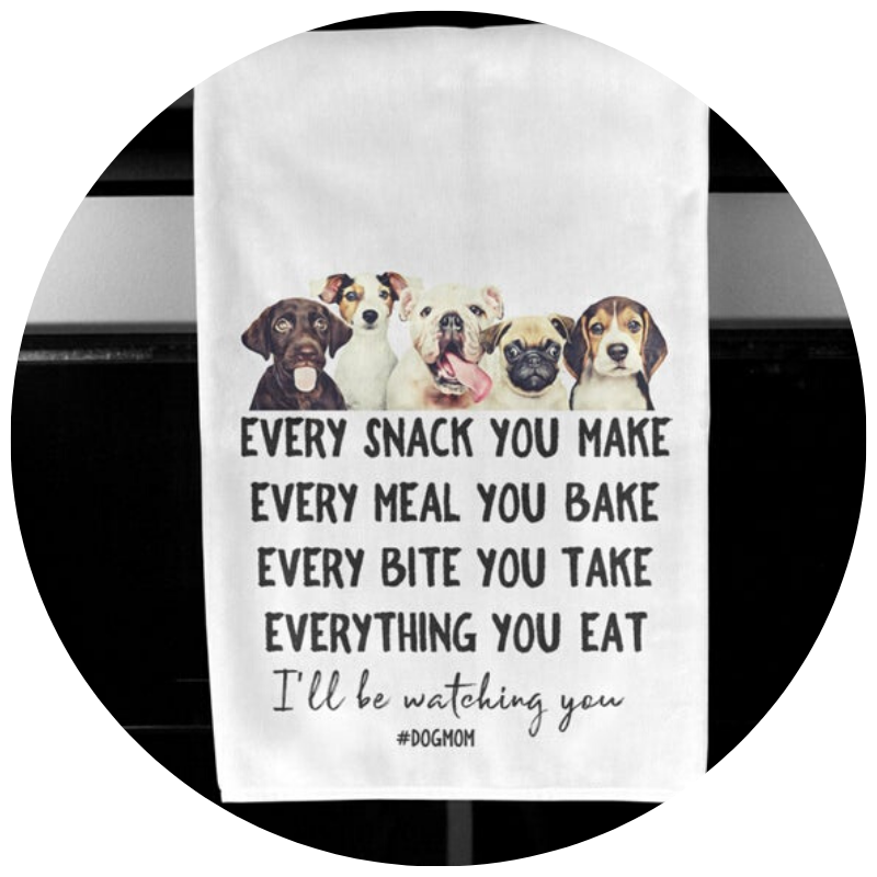 Dog kitchen towel by PeanutandPumpkinShop | 23+ Ways to include your dog in your wedding - These dog wedding ideas are perfect for the couple who wants to include their favorite pup on their big day!