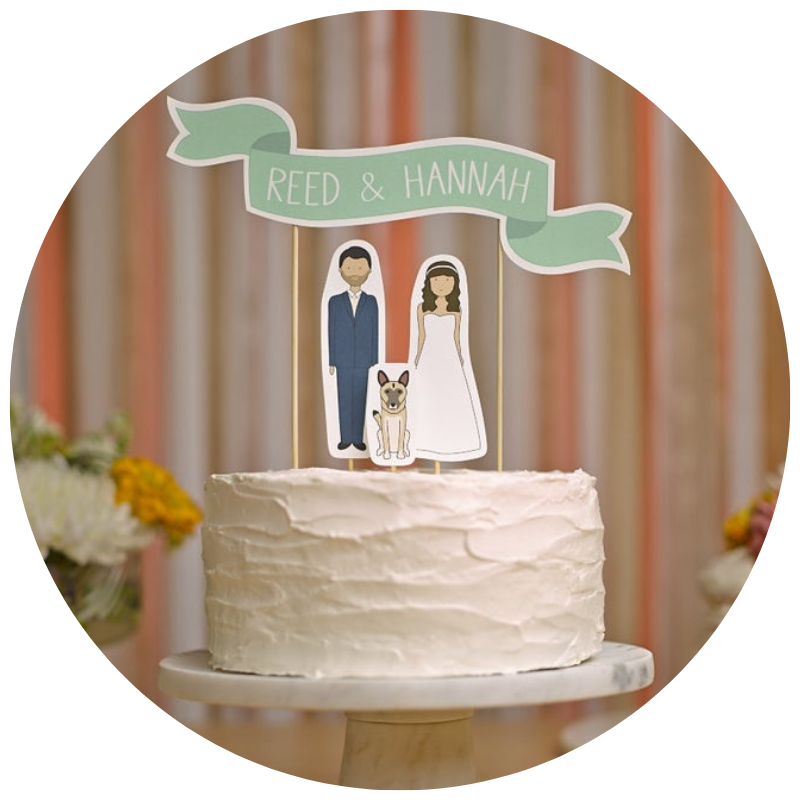 Custom pet cake topper by ReadyGo | 23+ Ways to include your dog in your wedding - These dog wedding ideas are perfect for the couple who wants to include their favorite pup on their big day!