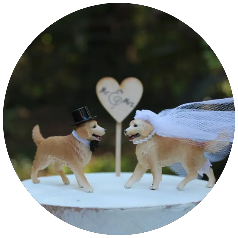 Golden Retriever Cake Topper by sugarplumcottage | 23+ Ways to include your dog in your wedding - These dog wedding ideas are perfect for the couple who wants to include their favorite pup on their big day!