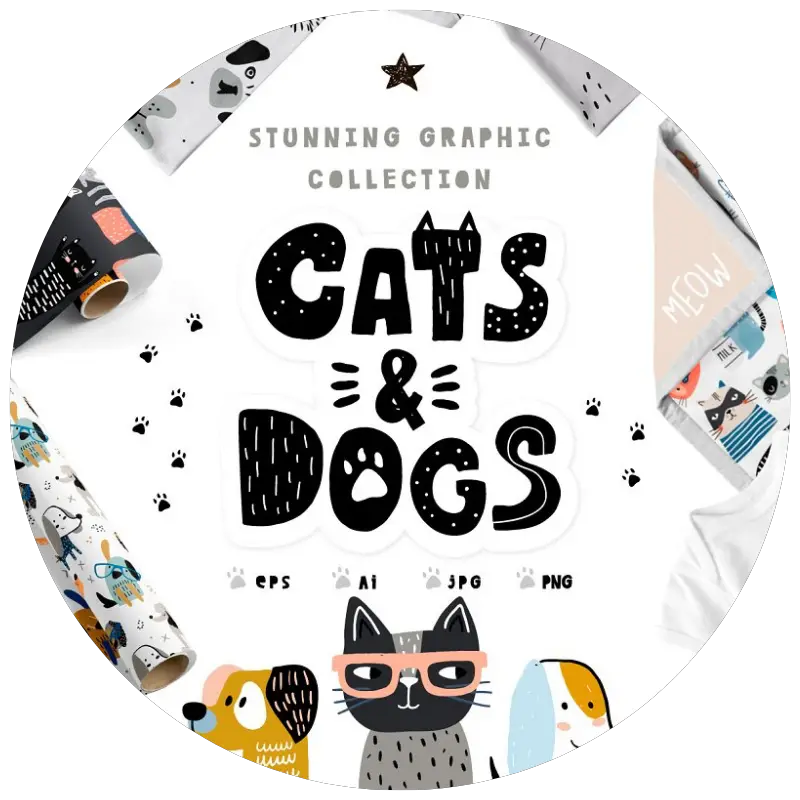 Cats&Dogs graphic collection By solmariart | 23+ Ways to include your dog in your wedding - These dog wedding ideas are perfect for the couple who wants to include their favorite pup on their big day!