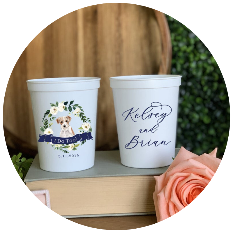 I Do Too Dog Wedding Cups by RubiandLib | 23+ Ways to include your dog in your wedding - These dog wedding ideas are perfect for the couple who wants to include their favorite pup on their big day!