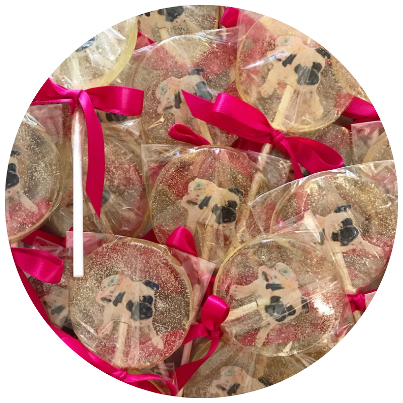 Custom Dog Edible Lollipops by asecretforest | 23+ Ways to include your dog in your wedding - These dog wedding ideas are perfect for the couple who wants to include their favorite pup on their big day!