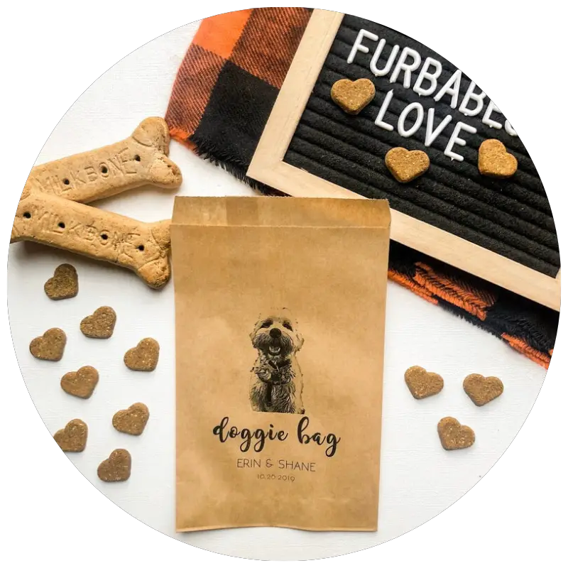 Wedding Favors Bags by thatbagladycreations | 23+ Ways to include your dog in your wedding - These dog wedding ideas are perfect for the couple who wants to include their favorite pup on their big day!