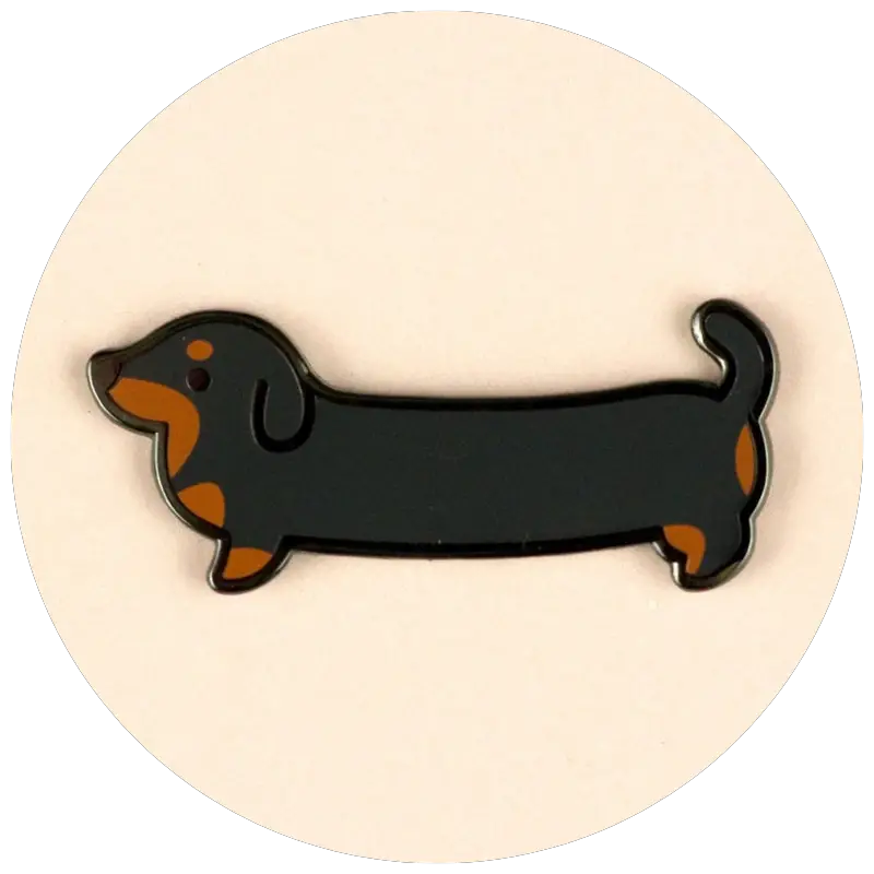 Dachshund enamel pin by TheWeenieShop | 23+ Ways to include your dog in your wedding - These dog wedding ideas are perfect for the couple who wants to include their favorite pup on their big day!