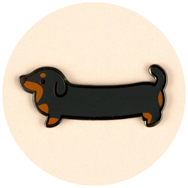 Dachshund enamel pin by TheWeenieShop | 23+ Ways to include your dog in your wedding - These dog wedding ideas are perfect for the couple who wants to include their favorite pup on their big day!