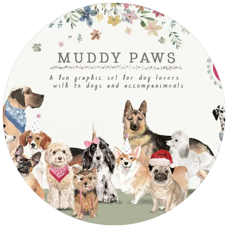 Muddy Paws- Dog Lover Graphics By Twigs and Twine | 23+ Ways to include your dog in your wedding - These dog wedding ideas are perfect for the couple who wants to include their favorite pup on their big day!