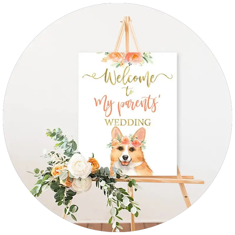 Pet wedding printable welcome sign by Glamyland | 23+ Ways to include your dog in your wedding - These dog wedding ideas are perfect for the couple who wants to include their favorite pup on their big day!