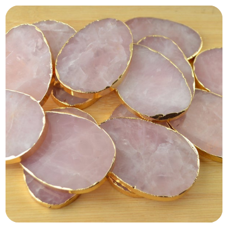 5 Pieces Natural Rose Quartz Slices by fantasy369 - Simply gorgeous rose quartz wedding things - The Wedding Club